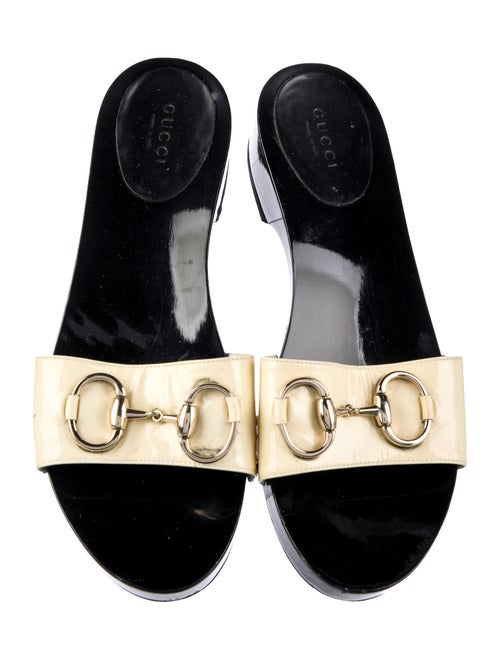 Gucci Horsebit Accent Patent Leather Slides