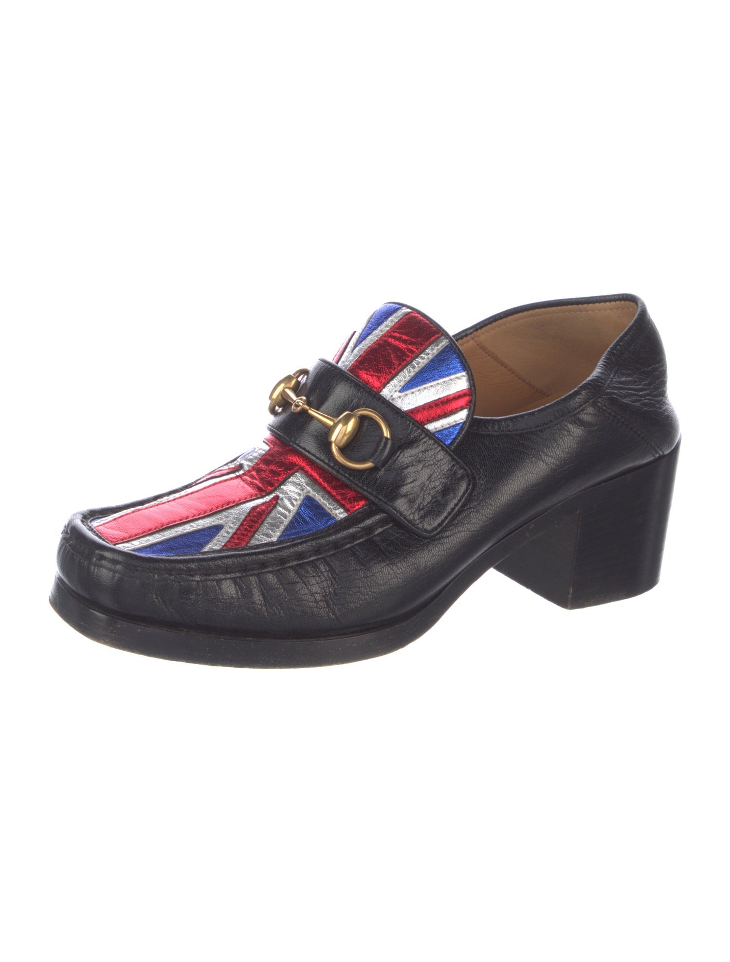Gucci Horsebit Accent Leather Pumps