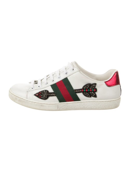 Gucci Web Accent Leather Sneakers