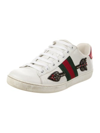 Gucci Web Accent Leather Sneakers
