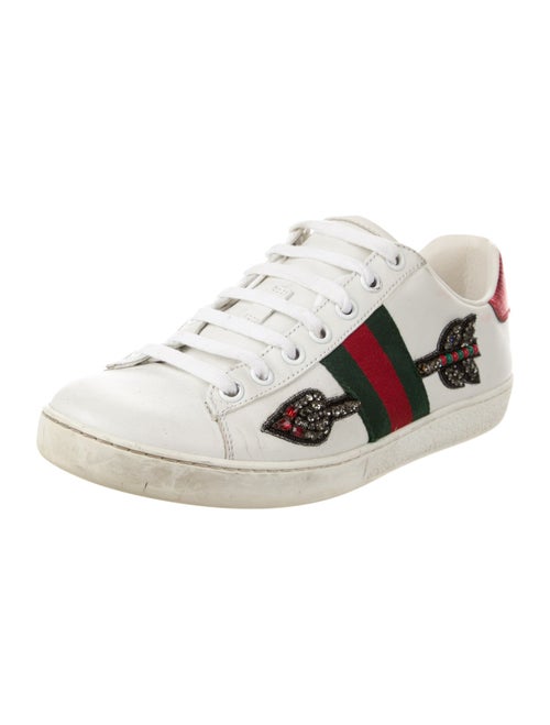 Gucci Web Accent Leather Sneakers
