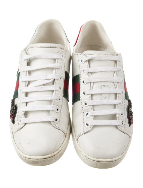 Gucci Web Accent Leather Sneakers