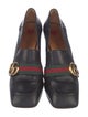 Gucci Web Accent Leather Pumps