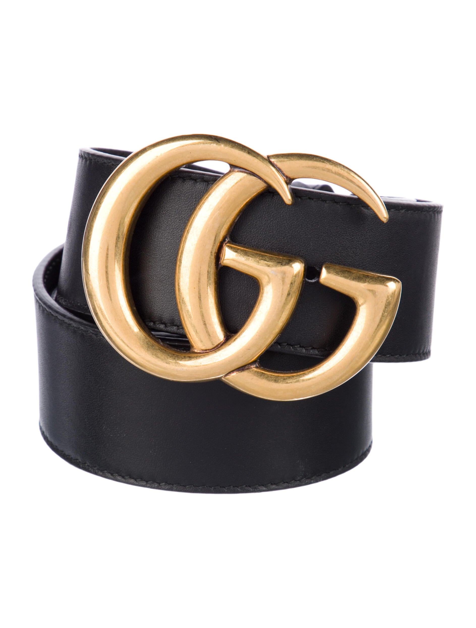 Gucci Double G Logo Leather Belt