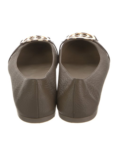 Gucci Double G Logo Leather Ballet Flats