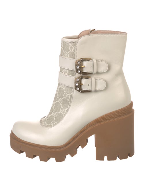 Gucci GG Supreme Leather Combat Boots