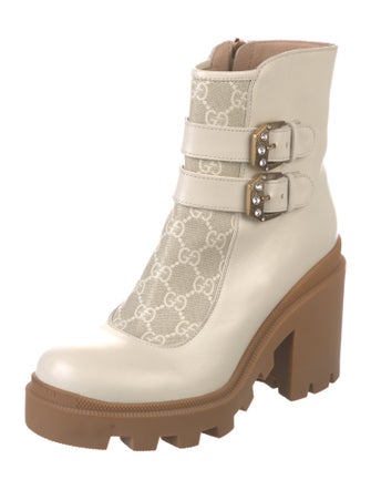 Gucci GG Supreme Leather Combat Boots