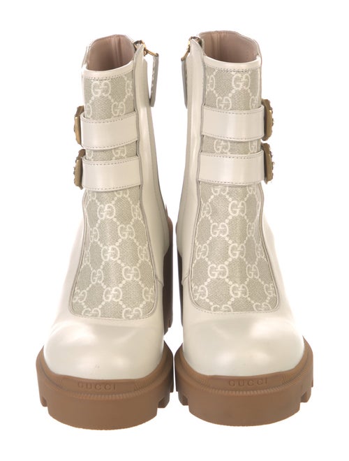 Gucci GG Supreme Leather Combat Boots