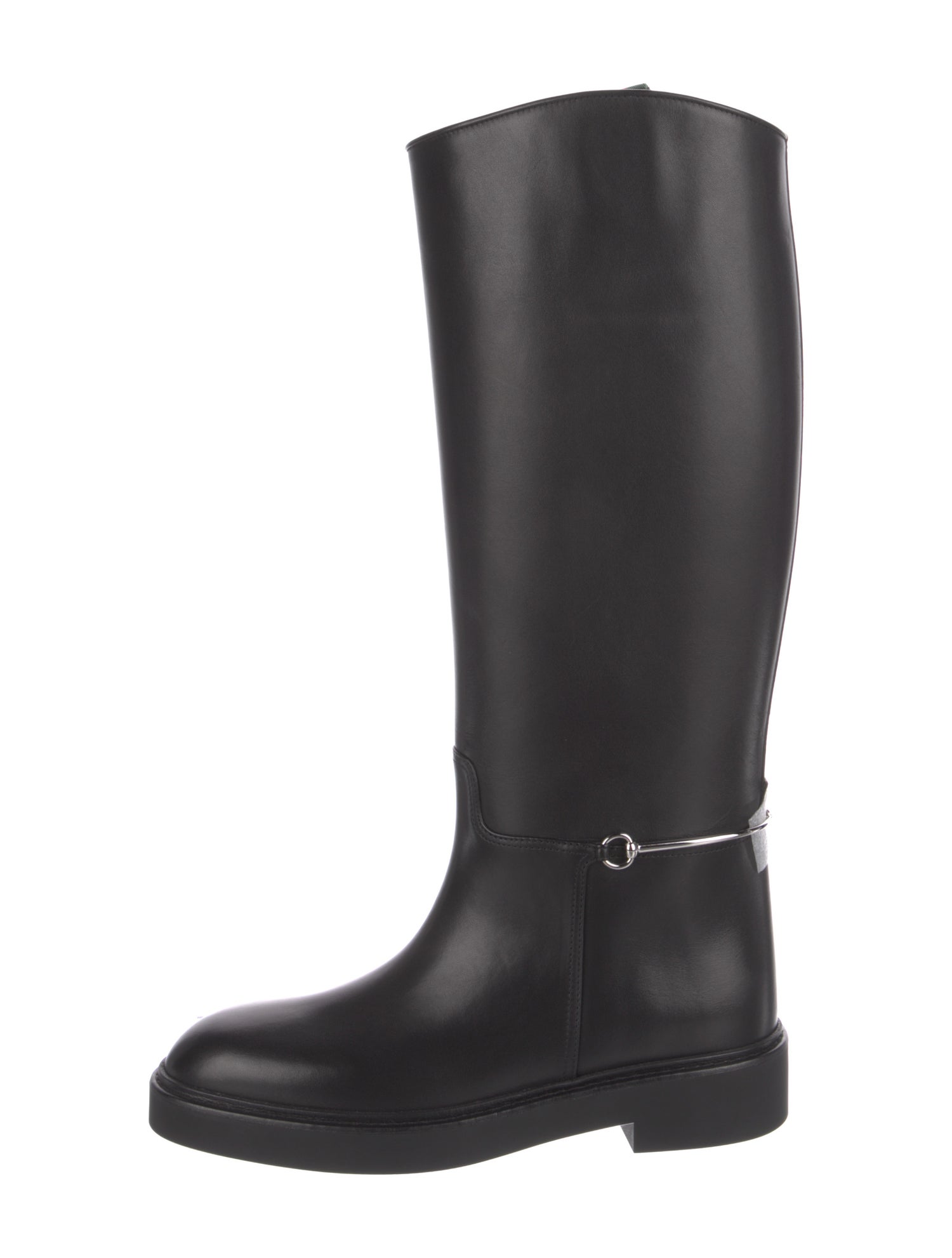 Gucci Horsebit Accent Leather Riding Boots