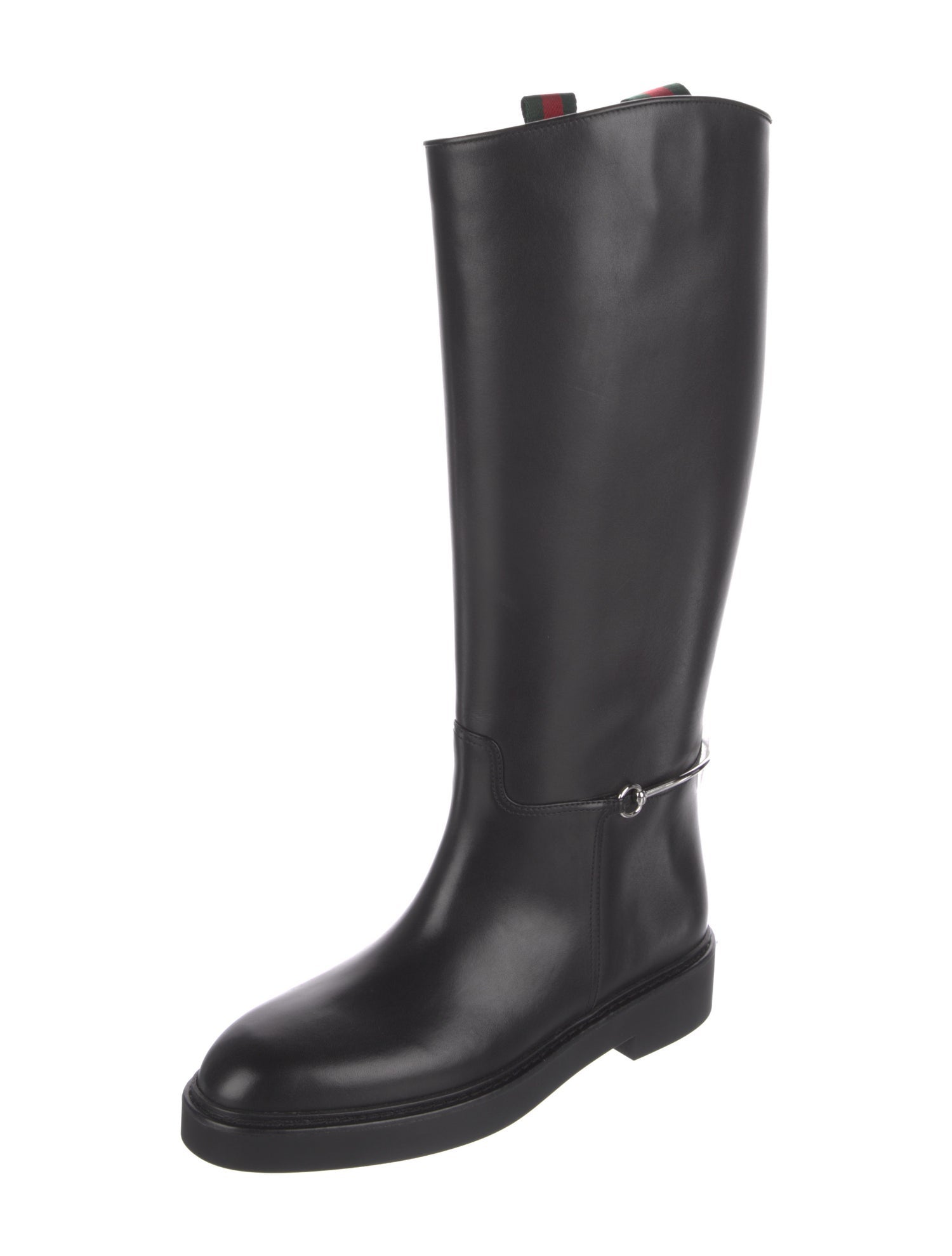 Gucci Horsebit Accent Leather Riding Boots