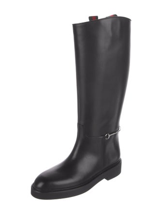 Gucci Horsebit Accent Leather Riding Boots