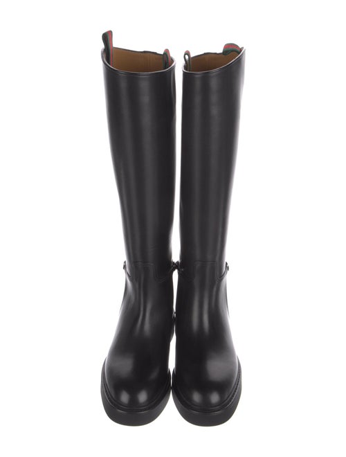 Gucci Horsebit Accent Leather Riding Boots