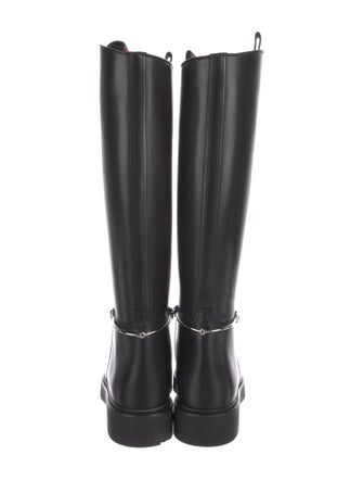 Gucci Horsebit Accent Leather Riding Boots
