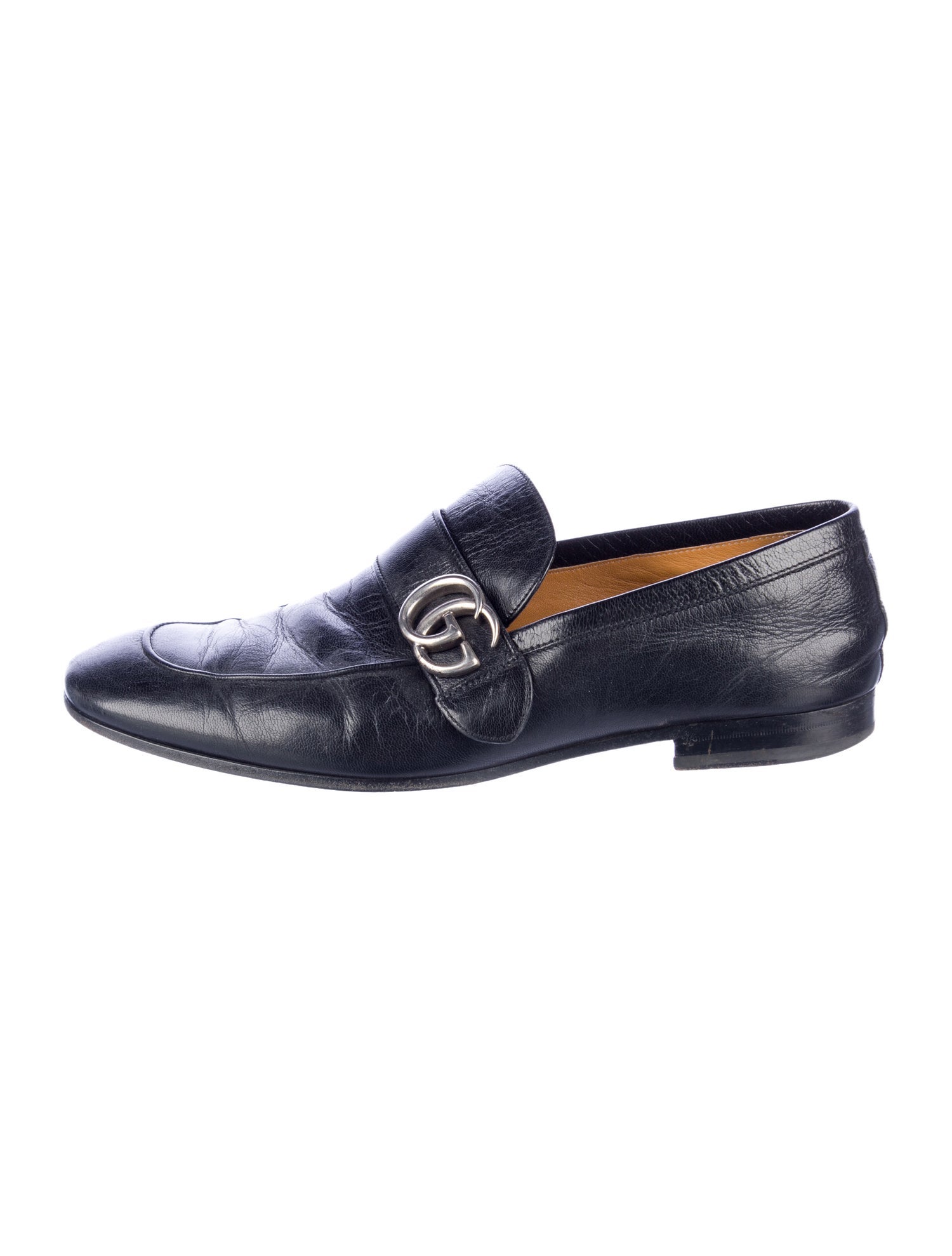Gucci Double G Logo Leather Dress Loafers