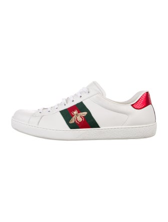 Gucci Web Accent Leather Sneakers