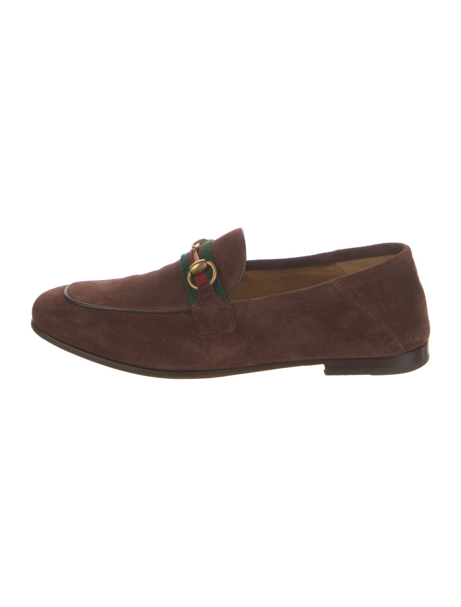 Gucci Web Accent Suede Dress Loafers