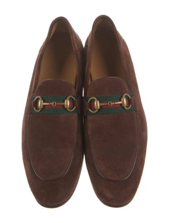 Gucci Web Accent Suede Dress Loafers