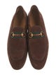 Gucci Web Accent Suede Dress Loafers