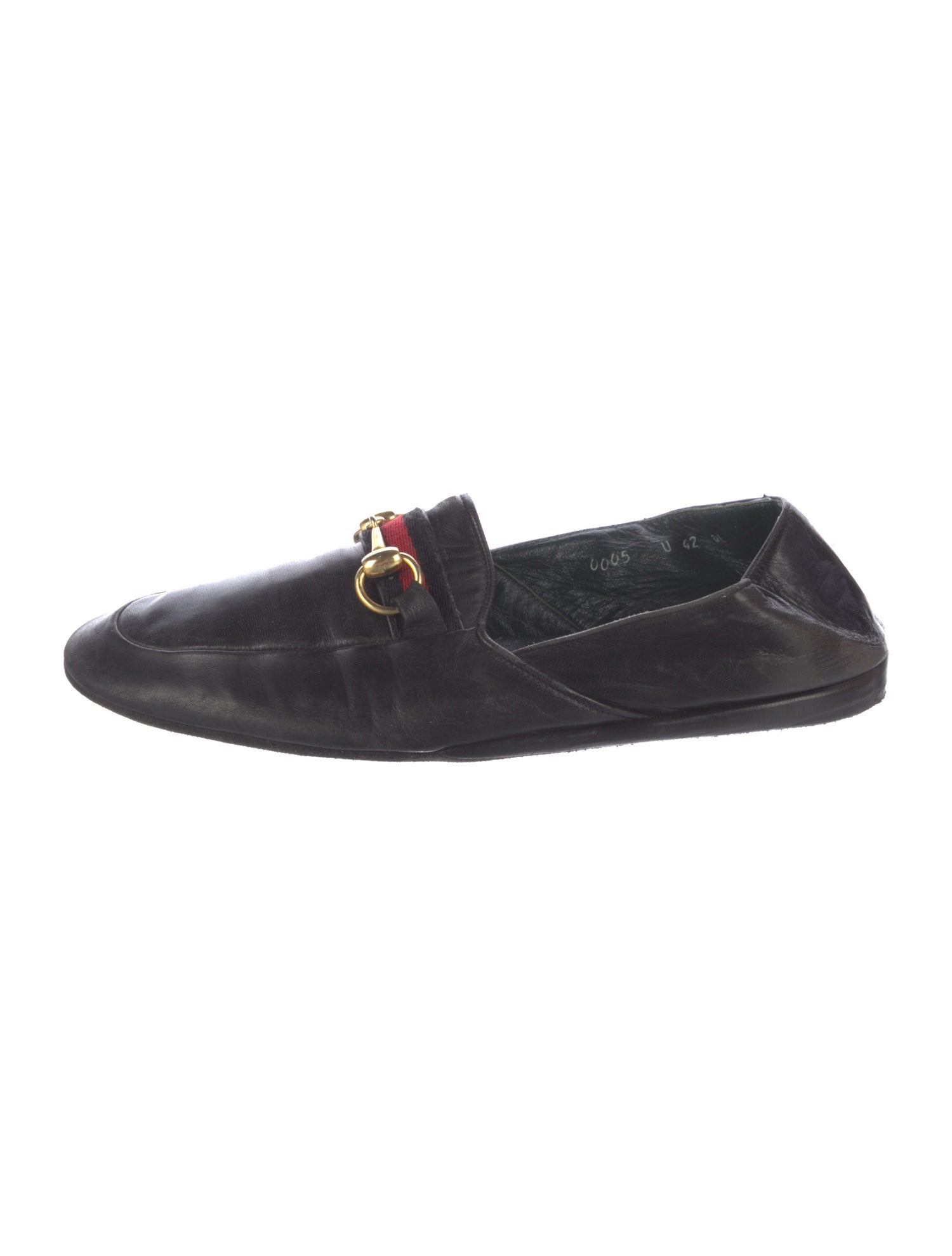 Gucci Web Accent Leather Dress Loafers