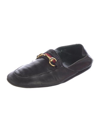 Gucci Web Accent Leather Dress Loafers