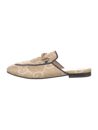 Gucci GG Supreme Straw Mules