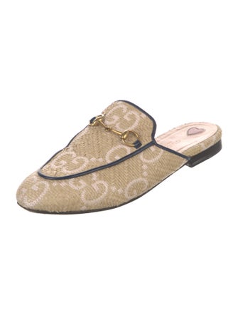 Gucci GG Supreme Straw Mules