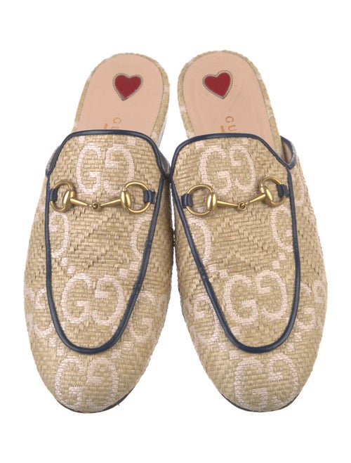 Gucci GG Supreme Straw Mules