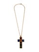 Gucci Enamel Cross Pendant Necklace