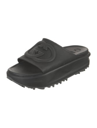 Gucci Interlocking G Logo Rubber Slides