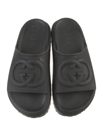 Gucci Interlocking G Logo Rubber Slides