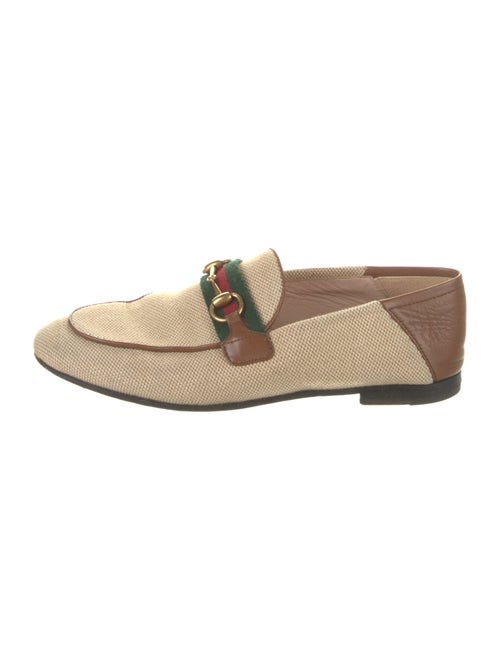 Gucci Web Accent Canvas Loafers