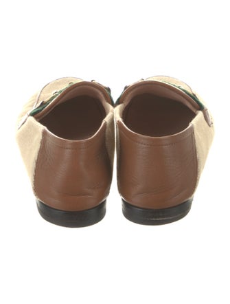 Gucci Web Accent Canvas Loafers