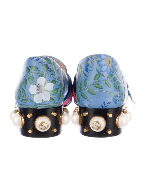 Gucci Faux Pearl Accents Leather Loafers