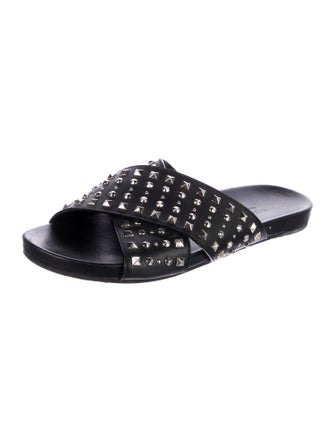 Gucci Leather Studded Accents Slides