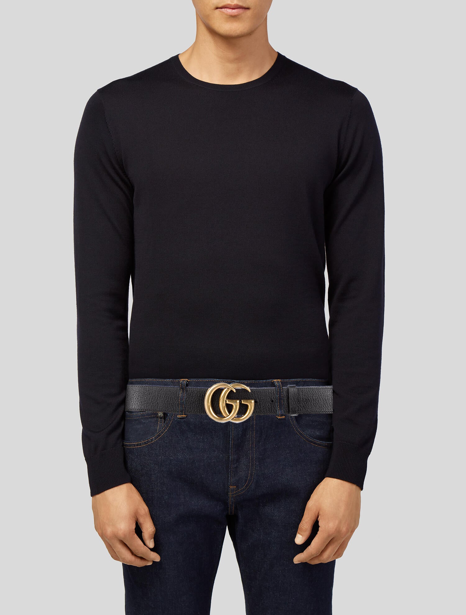 Gucci Interlocking G Logo Leather Waist Belt