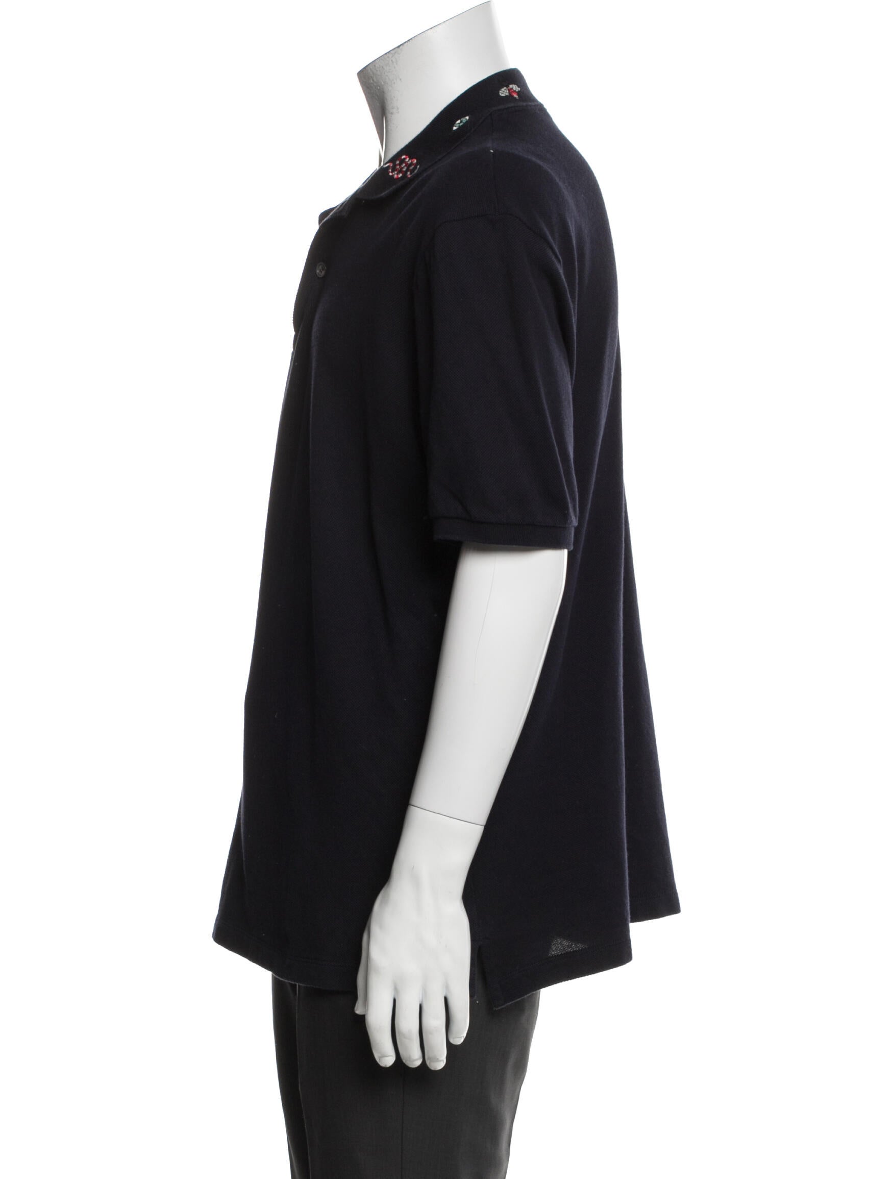 Gucci Interlocking CC Logo V-Neck Polo Shirt