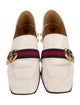 Gucci Faux Pearl Accents Leather Loafers