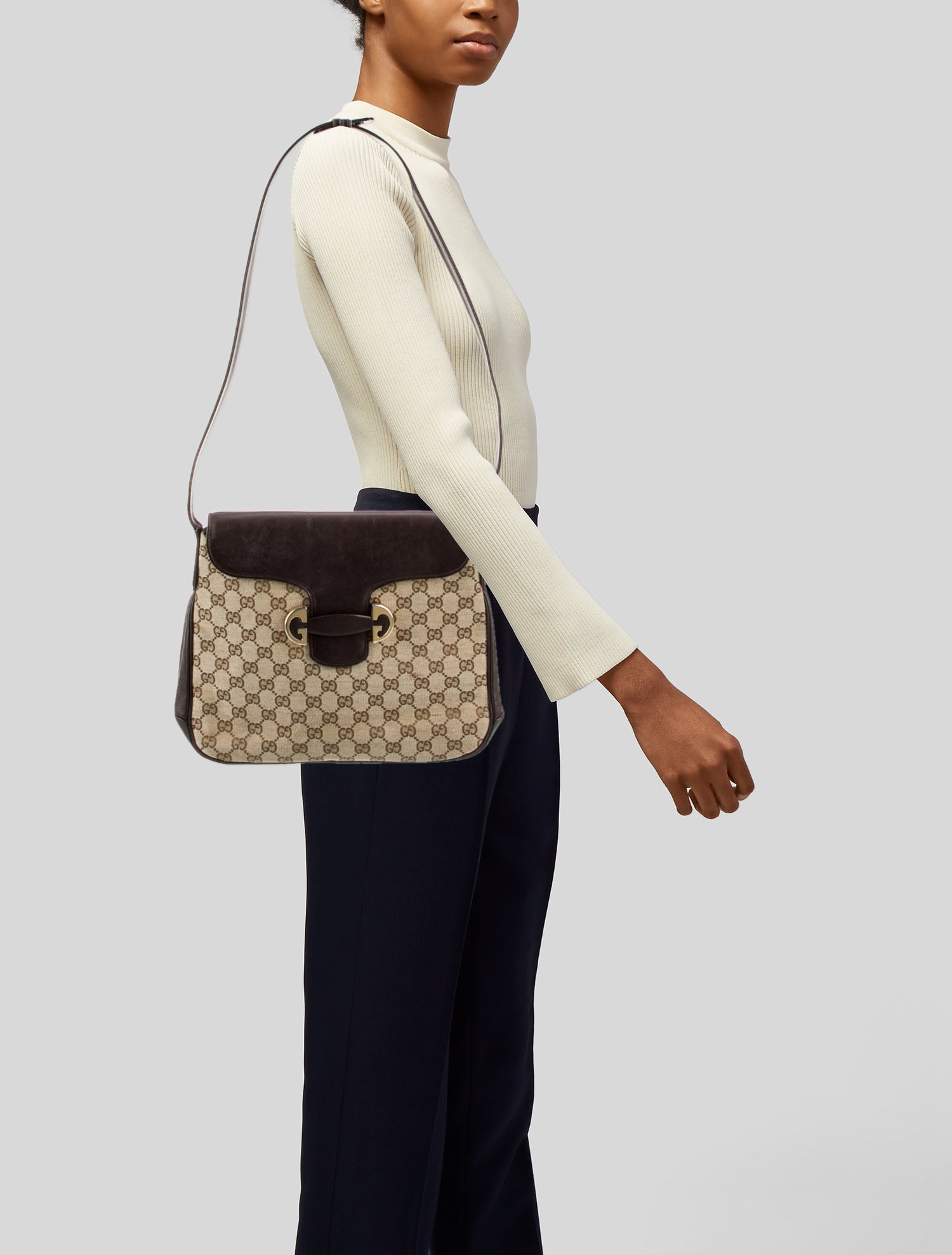 Gucci GG Canvas Shoulder Bag Vintage