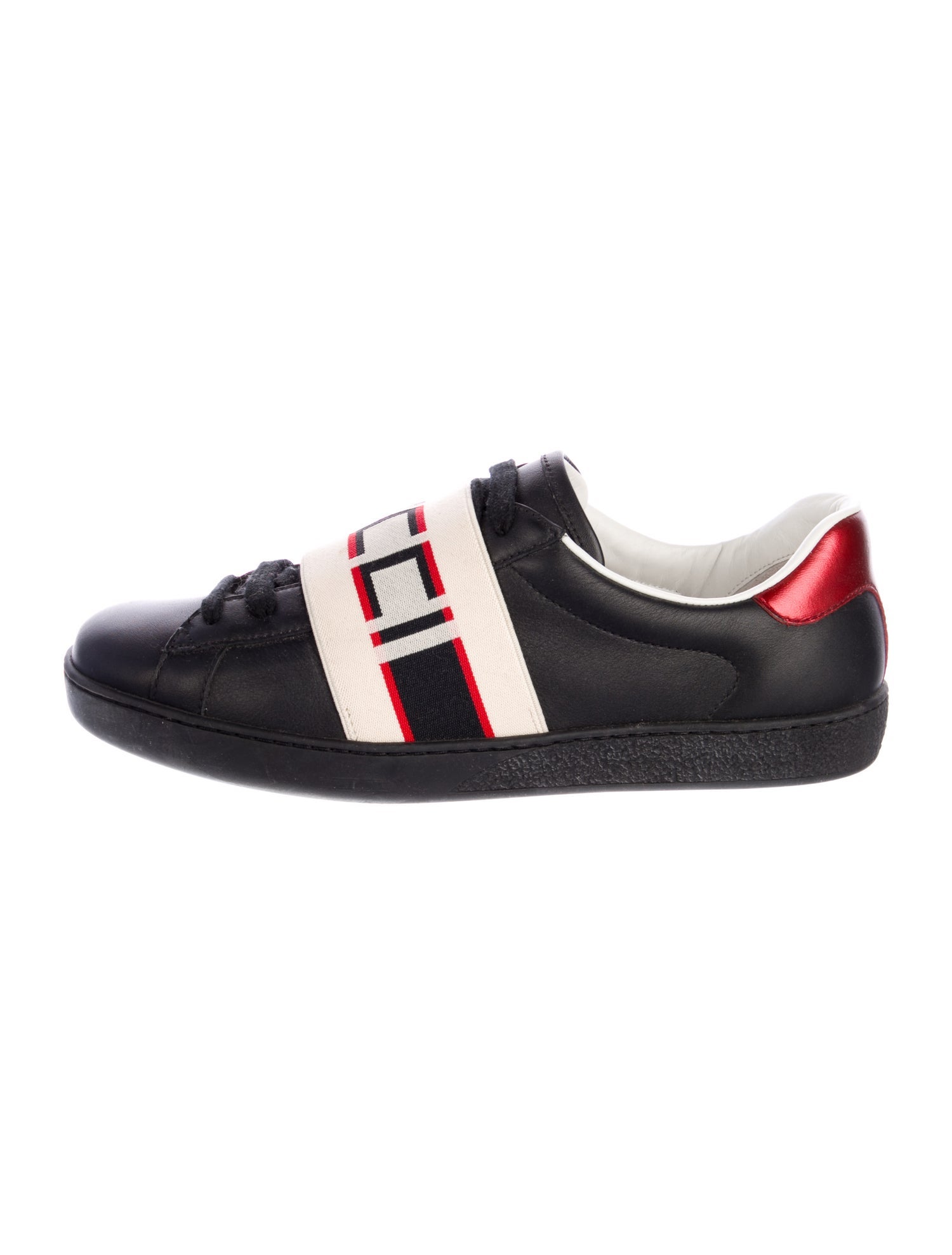 Gucci Leather Graphic Print Sneakers