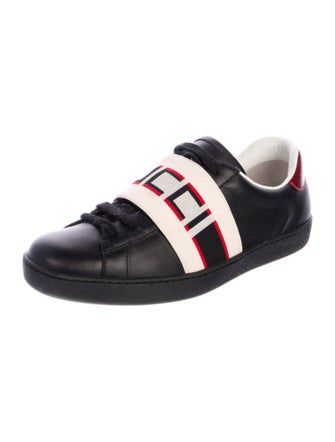 Gucci Leather Graphic Print Sneakers