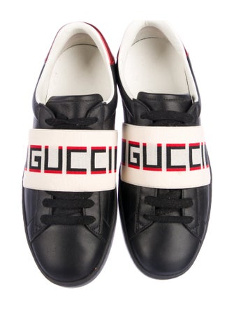 Gucci Leather Graphic Print Sneakers