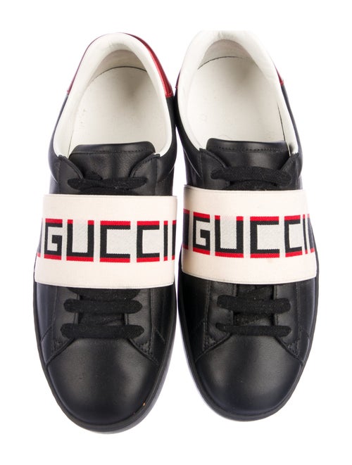Gucci Leather Graphic Print Sneakers