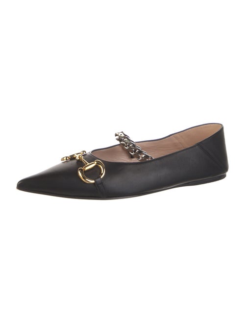 Gucci Horsebit Accent Leather Mary Jane Flats