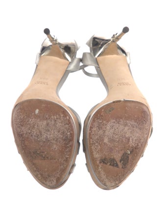 Gucci Bamboo Accent Satin Sandals