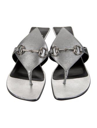 Gucci 1955 Horsebit Accent Leather Slides