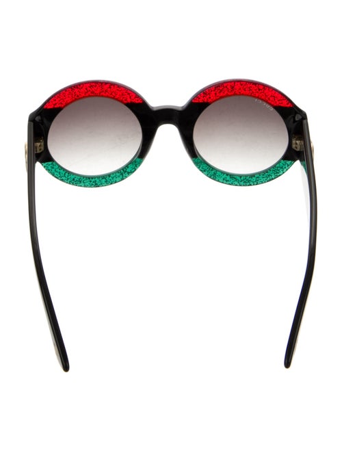 Gucci Web Accent Round Sunglasses