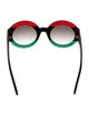 Gucci Web Accent Round Sunglasses