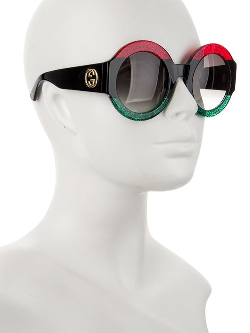 Gucci Web Accent Round Sunglasses