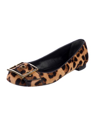 Gucci Ponyhair Animal Print Ballet Flats