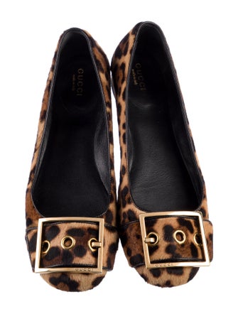 Gucci Ponyhair Animal Print Ballet Flats